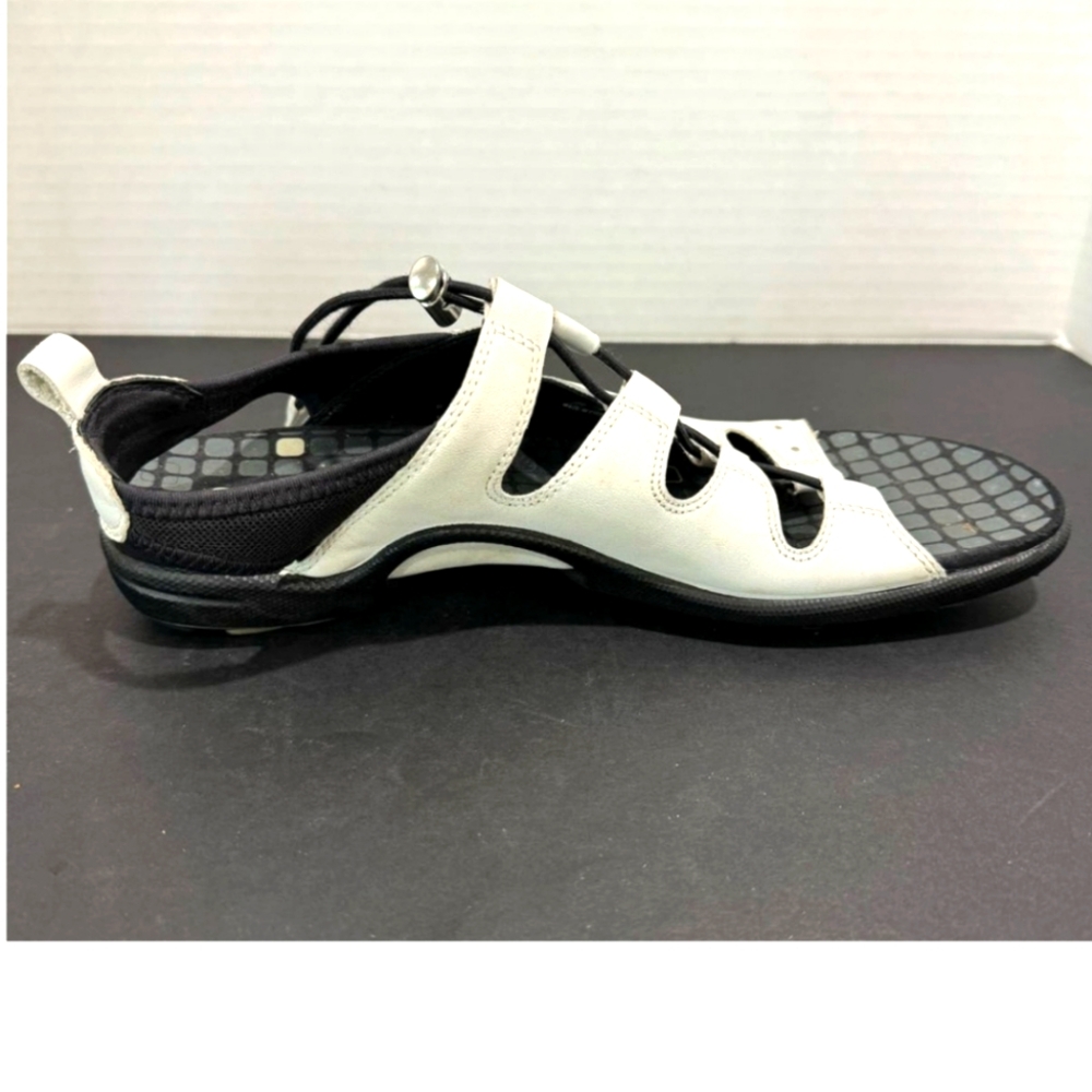 Ecco Leather Sandals Toggle Shoes Womens EU 41 Ghillie Comfort Strap - Picture 7 of 12